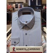 5F [신사] 로베르따 남성셔츠 긴팔 폴리 링클프리 블루스트라이프 일반핏셔츠 RM13032