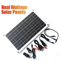 태양열 발전 20W 12V 태양 전지 패널 세트 자동차 RV 보트 배터리 스마트폰에 듀얼 DC 포트 야외 캠핑 충전