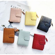 데일리 여성 악어 무늬 가죽 반 지갑 4가지 색상