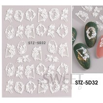 1 pc 디자인 손톱 장식 네일 접착제 손톱 장식 슬라이더 접착제 네일 데칼 SASW5D, STZ5D32