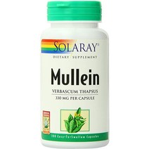 Solaray Mullein Leaf 건강 호흡기 및 기관지 기능에 대한 허브 지원 Vegan 100 Vegcaps