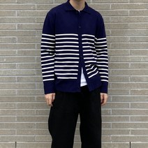 루즈핏 오버핏 스프라이트 줄무늬 카라 가디건 (2 color)