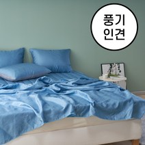 코코미아 풍기인견+60수 순면 시원한 여름 홑이불/패드/토퍼 SS/Q, 홑이불+베개커버2개, 블랙