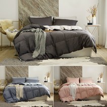 [바운티풀] 5 ZERO 구스다운 겨울이불 강추위용 차렵이불+베개커버, 3.구스차렵 핑크+베개커버2장 K