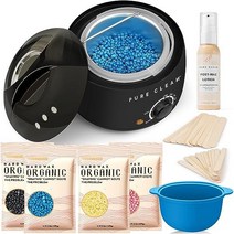 왁스 워머 PURECLEAN 제모 홈 왁싱 키트 4개의 포뮬러 비즈가 있는 하드 바디 여성 남성 가정용 미국직송