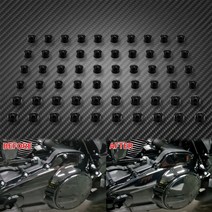 오토바이 60pcs 엔진 볼트 나사 캡 보호 커버 블랙크롬 할리 softail 18 21 여행 도로 일렉트라 글라이드 17, 블랙 볼트 캡