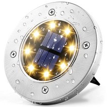 태양광 8LED 정원등 바닥등 잔디등 태양열 야외 경관 조명 JS8LED-1P, 노란빛