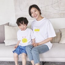 웃어요 반팔 엄마와아기 21B07WK/패밀리룩 가족사진의상