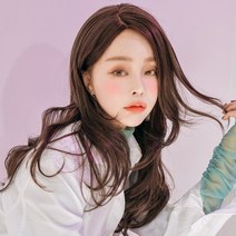 여성 통가발 긴앞머리 허쉬컷 긴머리 여자가발, M, 미디엄레드브라운