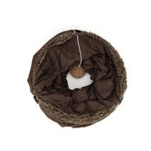 터널형 텐트 따뜻한 고양이 터널 접이식 드릴 배럴 장난감 애완 동물 가을 겨울 집, 암갈색+L 30x130cm, 암갈색+L 30x130cm