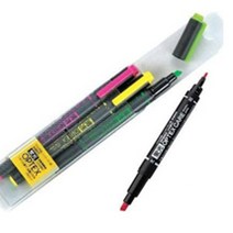 현wisdhm_3색형광펜세트 사무용 필기용 양면 옵텍스♥cleang, ♥cleang!!