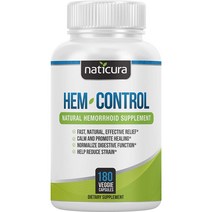 Naticura Hem-Control - Natural Treatment for Hemorrhoids with Psyllium Husks Witch Hazel Ginger Ro, 1