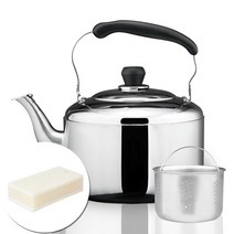 쿡차미 스텐 휘슬 차망 주전자 5L+부직포 스폰지, 상세페이지 참조, 5L