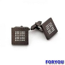 Foryou3412 사각 큐빅 블랙 커프스 버튼 정장소품 넥타이핀 커프링크스 정장악세사리