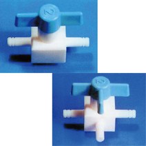테프론 스탑코크 stopcock 2way 3way 일자형 T자형 호스밸브 실험용 밸브 콕크, 3way OD8mm Bore 3mm