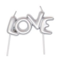 글리터 엘오뷔이 러브 LOVE 파티초 브라이덜 샤워 생일초 특이한 케이크초, 실버