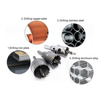 철판 절단기 커터 니블러 카바이드 팁 TCT 구멍 톱 16-100mm 스테인레스 강판 철 드릴링 금속 가공 키트 비, 01 22mm