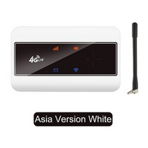 휴대용 4G LTE 라우터 유심 핫스팟 무선 와이파이 차량용 캠핑용 라우터, A 화이트 아시아 버전, 1개