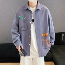 남자가을코트 긴소매 봄가을 계절 학원 무드 와이드 루즈핏 샤오칭 뉴드렌드 흐름 와이셔츠 2641613671