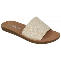 소다 Shoes Efron-S 여성용 플립플랍 베이직 플레인 슬리퍼 슬립온 샌들 슬라이드 캐주얼 핍토 비치 탠 색상, Raffia Nude_10, Raffia Nude