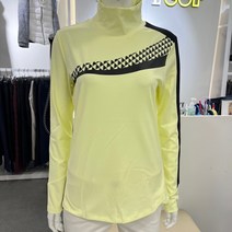 엘르골프 [2001안양점] 가슴물결로고 포인트 소매배색 오버 터틀넥