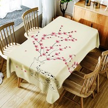 스윗리빙 폴리에스터 방수 테이블보, 체리블라썸, 150 x 210 cm