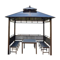 조립식 원두막 정자 테라스 옥상 바베큐장 마당 모임, 2.6x2.6m 4기둥 파빌리온