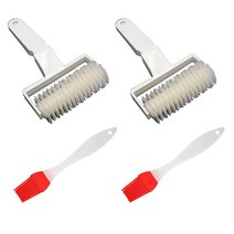 격자 롤러 커터 2개 파이 피자 쿠키 반죽 롤러 격자 가정용 베이킹 페이스트리 도구 및 잼 브러시 2개.