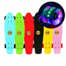 DeLaCruz 크루져 보드 56cm LED 스케이트 숏보드 페니보드, 옵션_옐로우.핑크