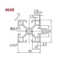 프로파일 브라캣 알루미늄 부품 4040 유럽 표준 알루마이트 압출 100 300 600 800 2000mm CNC 3D 프린터 용 선형 레일 2 피스, [12] 700mm