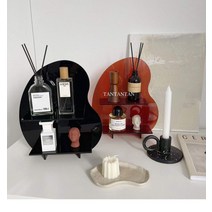 화장품정리대 아크릴 곡선 조약돌 향수 진열대 모듈 선반 화장품 오브제 장식 소품 진열, 단일사이즈, 반투명 S