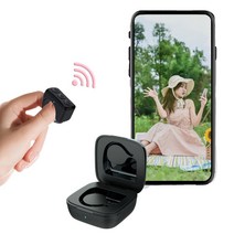 캠아웃도어 D01 블루투스 무선 리모컨 원격제어 스마트폰 PPT 웹툰 TikTok 전자책 넘기기 셀카봉 셀카제어, 블랙(충전케이스 미포함)