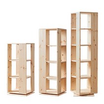 로이트 레드파인 원목 회전책장 장식장(3type)