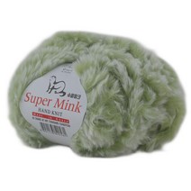 슈퍼밍크 여우털 털실 80g 인조퍼 목도리 뜨개실 토끼털 부드러운 겨울실, 03 연두