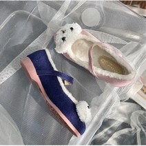귀여운 털플랫 강아지신발 아동 메리제인 구두 등원복코디
