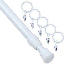 13 mm 스프링 압축봉 2호 45~65 cm + 집게링 5p 세트, 화이트