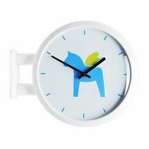 귀여운 캐릭터 양면벽걸이시계 아이방 학생방 공부방, 선택:목마2-화이트