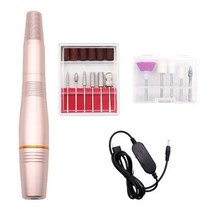 샌딩기 전기 네일 드릴 머신 매니큐어 밀링 커터 세트 아트 펜 연마 샌딩 장비, Golden