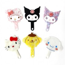 산리오 캐릭터 셀룰로오스 휴대용 오로라 미니 손거울 산리오키링 자개 초등 중등 고등 선물 시나모롤 마이멜로디 쿠로미 미니손거울스틱형 산리오손거울, 쿠로미(퍼플)