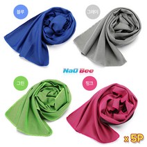 NaOBee 흐르는 땀 빠른 흡습과 건조 쿨링 타올 5P, 그레이 5P