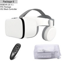 게임 가상현실 VR BOBOVR-Z6 가상 현실 헬멧 모바일 3D 안경 구글 골판지 VR 헤드셋 4.7-6.2 인치 휴대폰, 05 Z6 PVC with 052