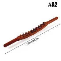 마사지도구 81020 비즈 gua sha 마사지 스틱 탄화 목재 백 스크래핑 자오선 지팡이 근육 이완 바디 마사지 guasha, a2