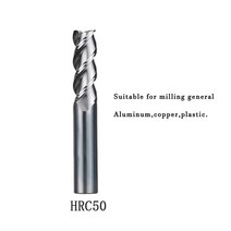 알루미늄 목공자 3 플루트 초경 밀링 커터 텅스텐 엔드 밀 CNC 도구 목공 도구 알루미늄 유리 섬유 아크릴, 01 HRC50_25 6X6DX100L-3F