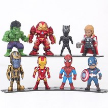 아이언맨 헐크버스터 피규어 8 피스/세트 마블 어벤져스 Thor Thanos 스파이더맨 캡틴아메리카 헐크 블랙팬서 모델 장난감