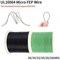 실리콘케이블 5M/50M FEP 와이어 36/34/32/30/28/26AWG PTFE 높은 전도도의 플라스틱 초미세 마이크로 리, 02 Black_01 5M_02 34AWG, 5M