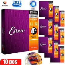 246810 세트 Elixir 11027 기타 문자열 Nanoweb 코팅 8020 방청 인청동 어쿠스틱 기타 현, 03 11052-012-053_02 4 Sets