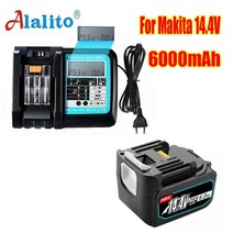 호환 중고 Makita 14.4 V 6.0 Ah 리튬 이온 배터리 BL1430B 1460B 1415194066-BDF440RFEBTD 130FWLXT 20b1415194558-01, [05] 파란