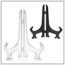 액자 받침대(10개) 탁상용 미술품 미니이젤 접시받침 그릇 접시 진열 상패 박물관 갤러리, 블랙 M, 10개