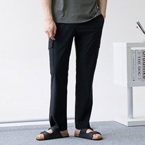 남자 빅사이즈 아이스 스판 카고 밴딩 슬랙스 여름 바지