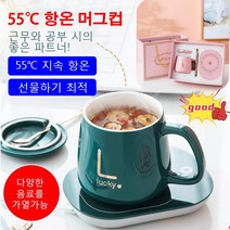 55도 서모스탯 USB 서모스탯 오피스 찻잔 세트, 401-500ml, 1+1화이트(USB)